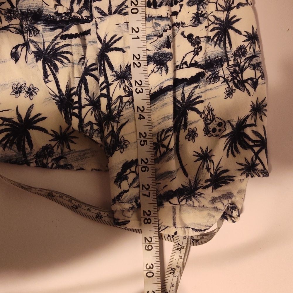 Torrid Blue Slub Knit Tropical Palm Beach Summer Floral Suffer Skull Top SZ 2X - Picture 9 of 11